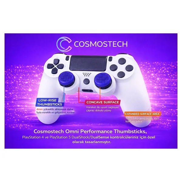 Cosmostech Kontrolfreek Omni Performance Thumbsticks - PS4 & PS5 Uyumlu - Low-Rise Analog Başlık - Görsel 4