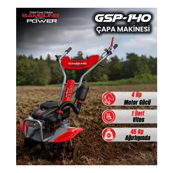 Samsung Power Gsp-140 Mini 5 Hp Benzinli Çapa Makinesi - Görsel 2