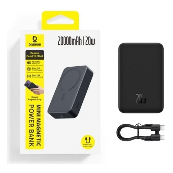 Baseus Enerfill Fm41 Mini 20000 mAh Hızlı Şarj Kablosuz Powerbank - Görsel 5