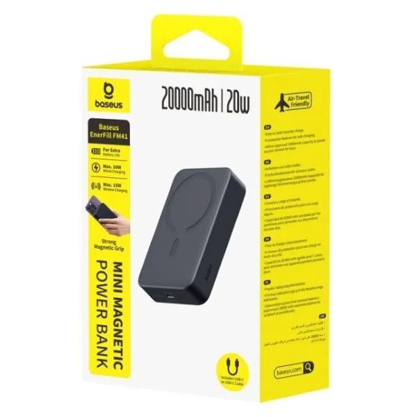 Baseus Enerfill Fm41 Mini 20000 mAh Hızlı Şarj Kablosuz Powerbank - Görsel 4