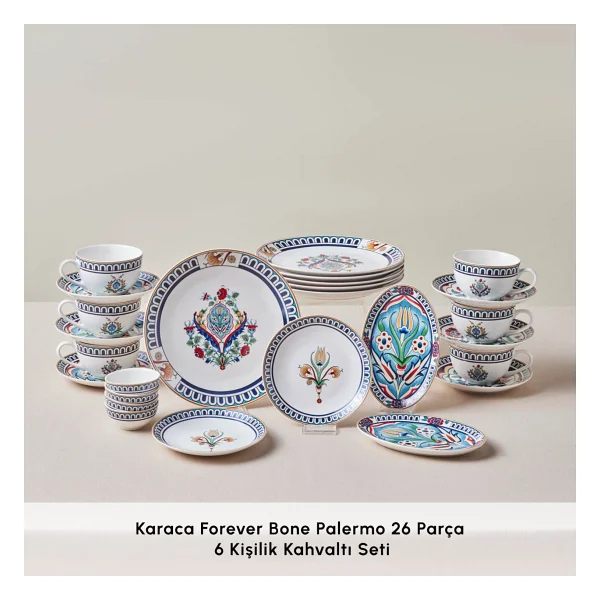 Karaca Forever Bone Palermo 26 Parça 6 Kişilik Kahvaltı Takımı - Görsel 3