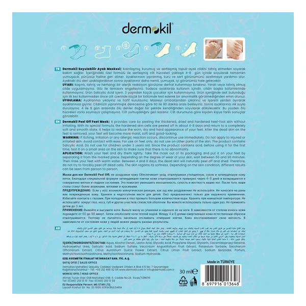 Dermokil Peeling Etkili Soyulabilir Ayak Maskesi 30 Ml - Görsel 5