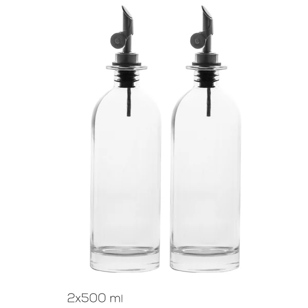 Porsima 3890 Gold Sızdırmaz Kapaklı Cam 2li Yağlık Sirkelik Yağdanlık Seti 500+500 Ml - Görsel 5