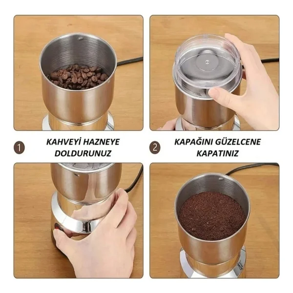 Elektrikli Kahve Keten Tohumu Baharat Öğütücü 2 Bıçak 150w - Görsel 3