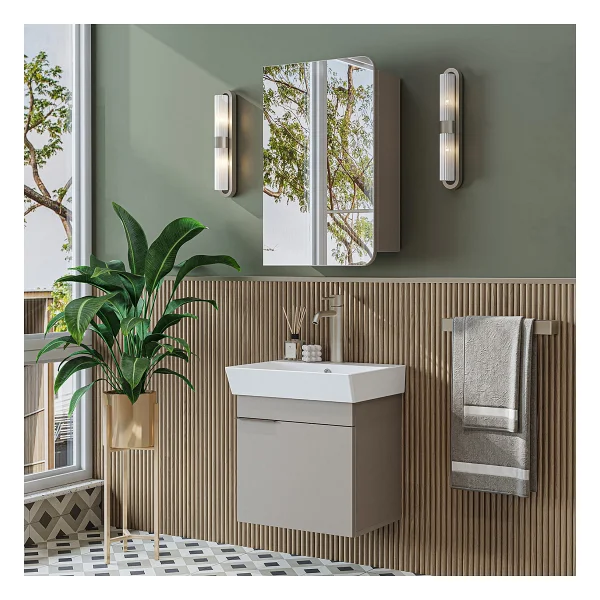 Roomart Likya Mdflam Tek Kapaklı Lavabolu 49 Cm Banyo Dolabı + Üst Dolabı, Mini Lavabolu Banyo Dolabı Takımı Beyaz - Görsel 8