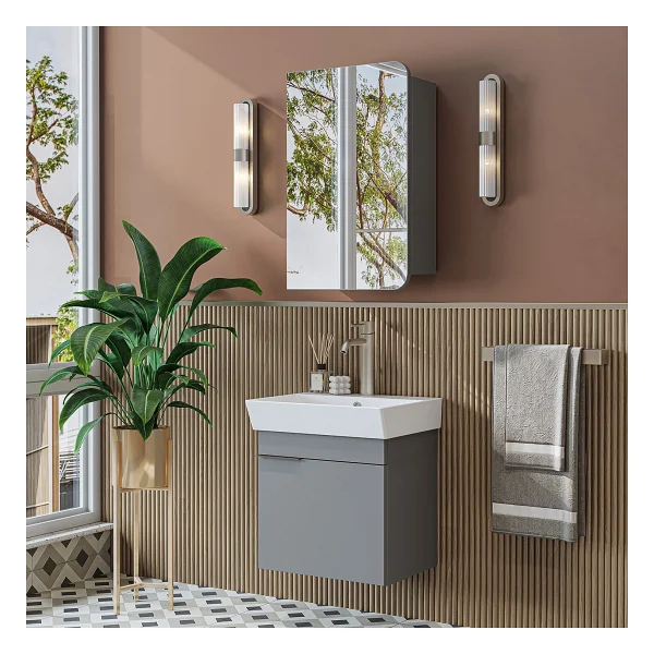 Roomart Likya Mdflam Tek Kapaklı Lavabolu 49 Cm Banyo Dolabı + Üst Dolabı, Mini Lavabolu Banyo Dolabı Takımı Beyaz - Görsel 9