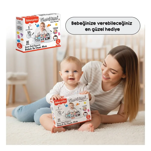 Fisher-Price Fisher Price-Dıytoy Tummy Time Zeka Geliştirici Görsellerle Su Matı - Siyah - Beyaz - 63 X 47 Cm - Görsel 5