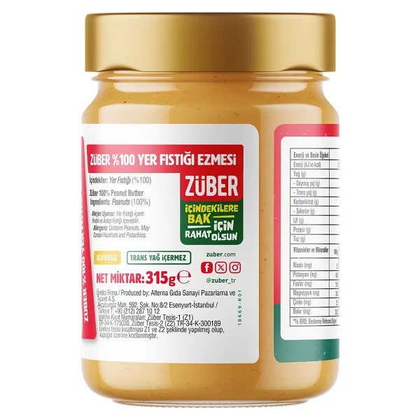 Züber %100 Fıstık Ezmesi 315 Gr - Görsel 4