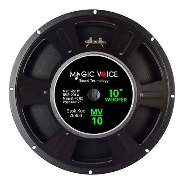 Magicvoice Mv-10 Maks. 450 Watt / Rms 200 Watt 10 Siyah 25 Cm Woofer Yedek Hoparlör - Görsel 4
