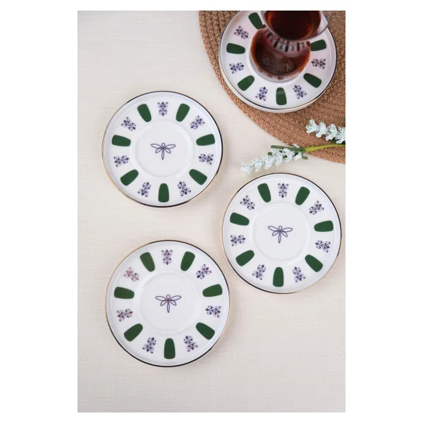 Tabak Evi Acem Zade 12.5 cm 4'lü Porselen Çay Tabağı - Görsel 5