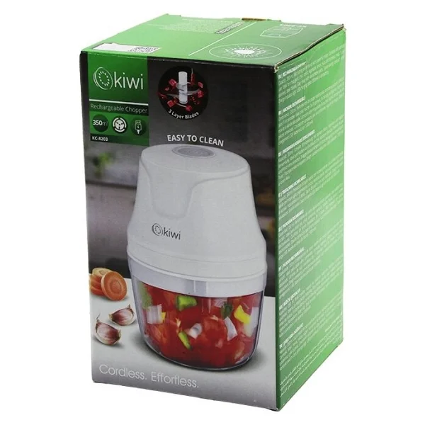 Kiwi Mini 3 Bıçaklı Doğrayıcı Rondo Gıda Blender 350 Ml Cam Malzeme İle Kolay Temizleme Özelliği - Renkli - Görsel 2