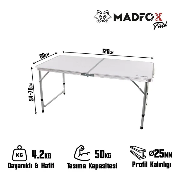 Madfox Field 120x60 Cm Alüminyum Katlanır Kamp Masası - Görsel 7