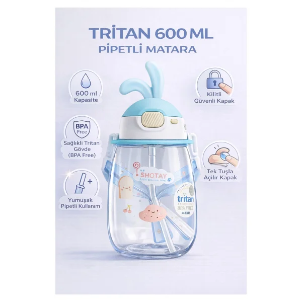 Shotay St-7008 Rabbit Beyaz 600 Ml Tritan Matara - Görsel 10
