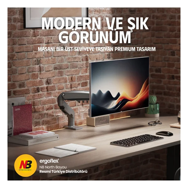 North Bayou F80 17-32 İnç Tek Kollu Amortisörlü Monitör Standı - Görsel 9