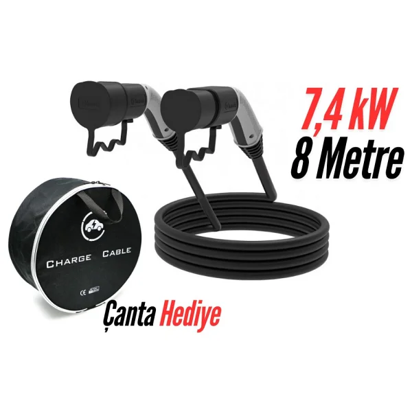 Bemis Elektrikli Araç Kablolu Şarj Seti BEV-3032-1208(Monofaze 32A 8Metre) - Görsel 2