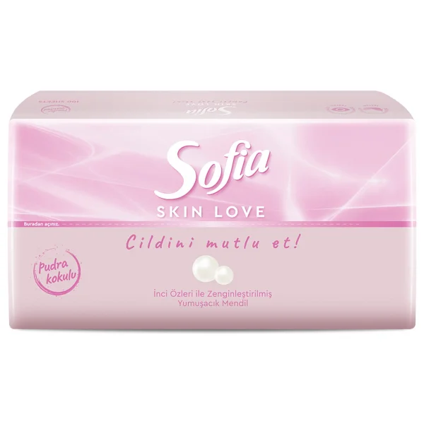 Sofia Skin Love Pudra Kokulu Mendil 100'lü 3 Adet - Görsel 2