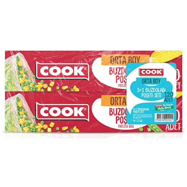 Cook Orta Boy Buzdolabı Poşeti 4x30'lu - Görsel 2