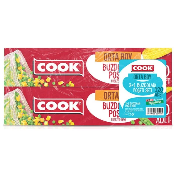 Cook Orta Boy Buzdolabı Poşeti 4x30'lu - Görsel 3