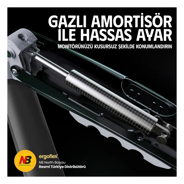North Bayou H180 22-35 İnç İki Kollu Amortisörlü Monitör Standı - Görsel 5