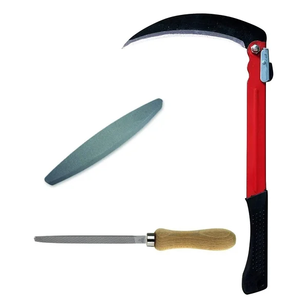 Depolife Katlanır Tırpan Ağaç Dal Ot Çalı Kesme Budama Orak Ve Tırpan Taşı Eğe Bileme Seti 3 Parça Bahçe Seti - Görsel 9