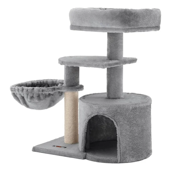 Feandrea 68 Cm Çok Katlı Açık Gri Kedi Tırmalama Direği - Görsel 6