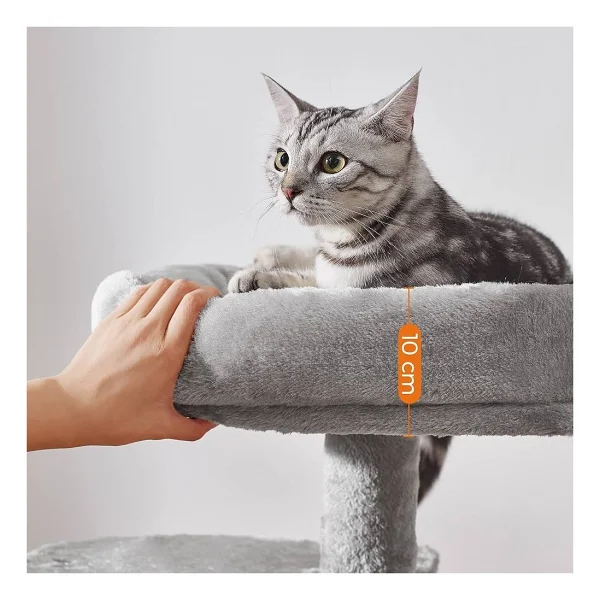 Feandrea 68 Cm Çok Katlı Açık Gri Kedi Tırmalama Direği - Görsel 4