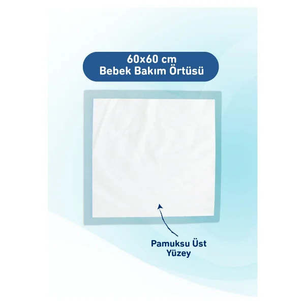 Giggles 60x60 Cm Bebek Bakım Örtüsü Alt Açma Bezi 10 Paket (100 Adet) Pamuksu Üst Yüzey İle Konforlu Kullanım - Görsel 6