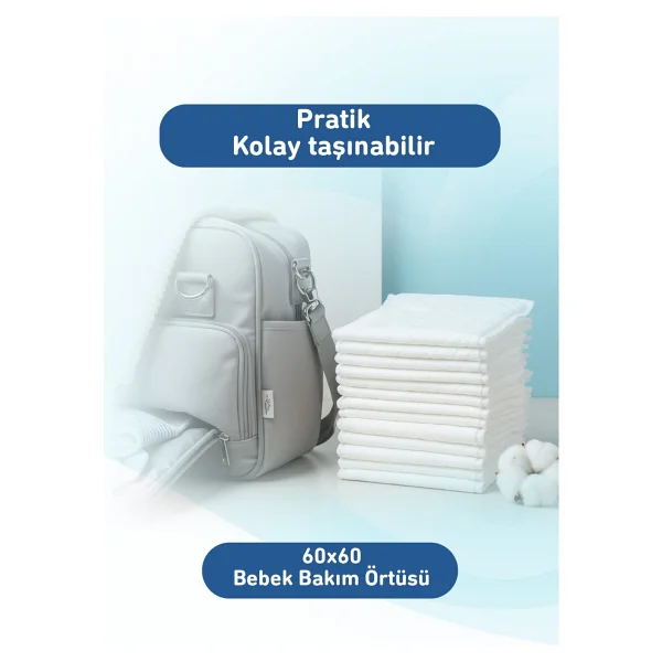Giggles 60x60 Cm Bebek Bakım Örtüsü Alt Açma Bezi 10 Paket (100 Adet) Pamuksu Üst Yüzey İle Konforlu Kullanım - Görsel 7
