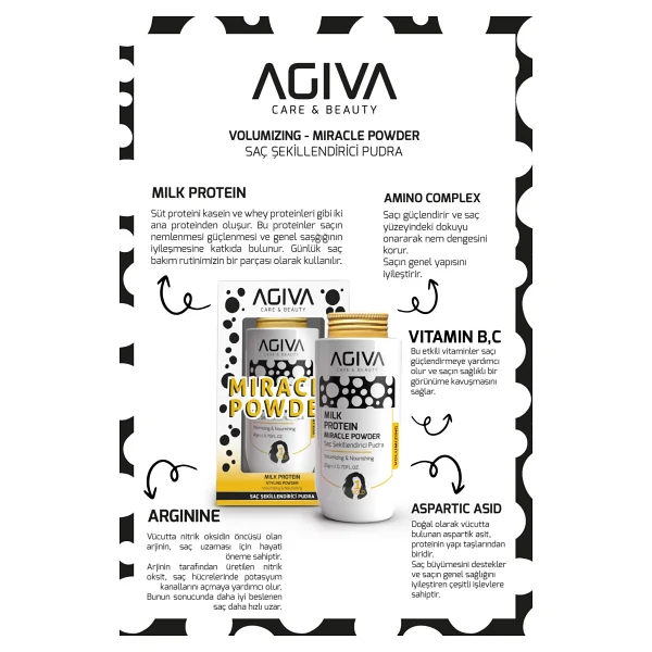 Agiva Milk Protein Miracle Şekillendirici 20 Gr Saç Pudrası - Görsel 3