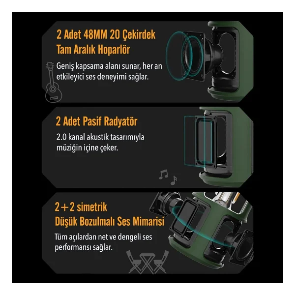 Nowgo F1 Siyah Bluetooth Hoparlör - Görsel 2