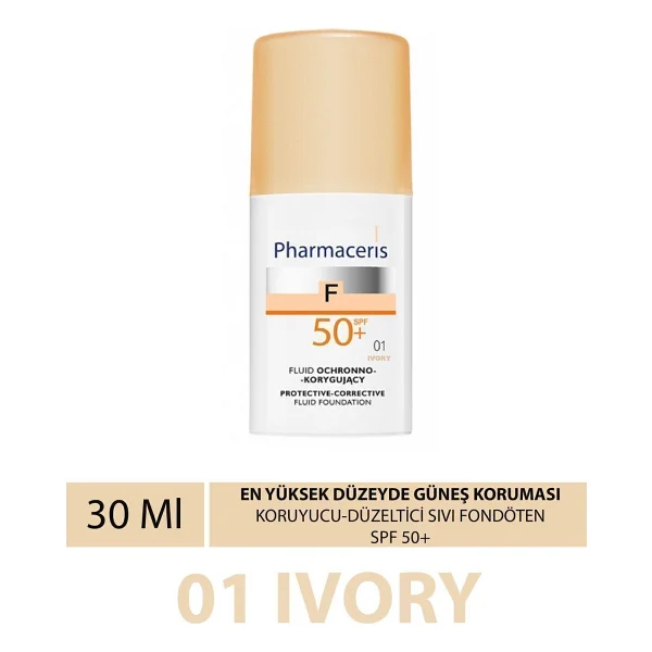 Pharmaceris F Protective Corrective Spf 50+ 01 Ivory 30 Ml Fondöten - Görsel 2