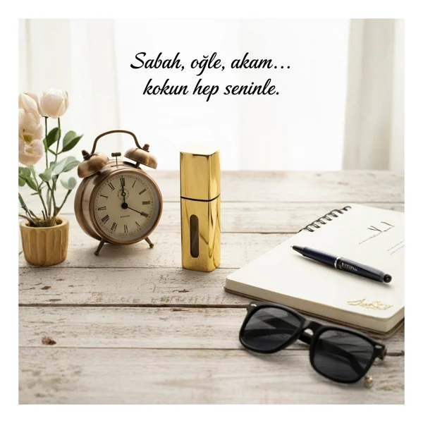 Elegancia Doldurulabilir Cep Parfüm Şişesi 5 Ml Gold Lüks Seyahat Boy Yeniden Doldurulabilir Şişe - Görsel 6