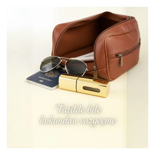 Elegancia Doldurulabilir Cep Parfüm Şişesi 5 Ml Gold Lüks Seyahat Boy Yeniden Doldurulabilir Şişe - Görsel 7
