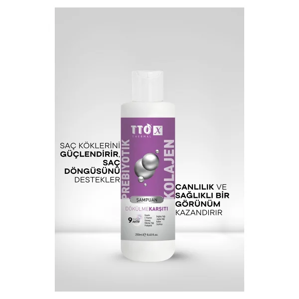 Tto X Prebiyotik & Kolajen 250 Ml Dökülmeye Karşı Şampuan - Görsel 4