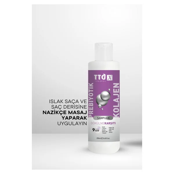 Tto X Prebiyotik & Kolajen 250 Ml Dökülmeye Karşı Şampuan - Görsel 5
