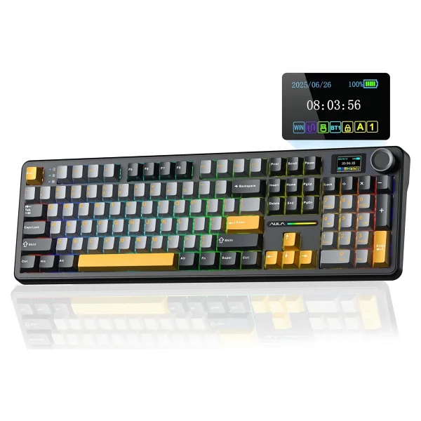 Aula F108 Pro RGB %100 Reaper Switch Kablolu/Kablosuz Mekanik Oyuncu Klavyesi - Görsel 6