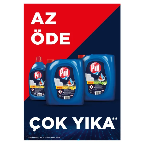 Pril Elde Yıkama Bulaşık Deterjanı Limon Kokulu 4 Kg Soğuk Suda Etkili - 3,8 Lt - Görsel 3