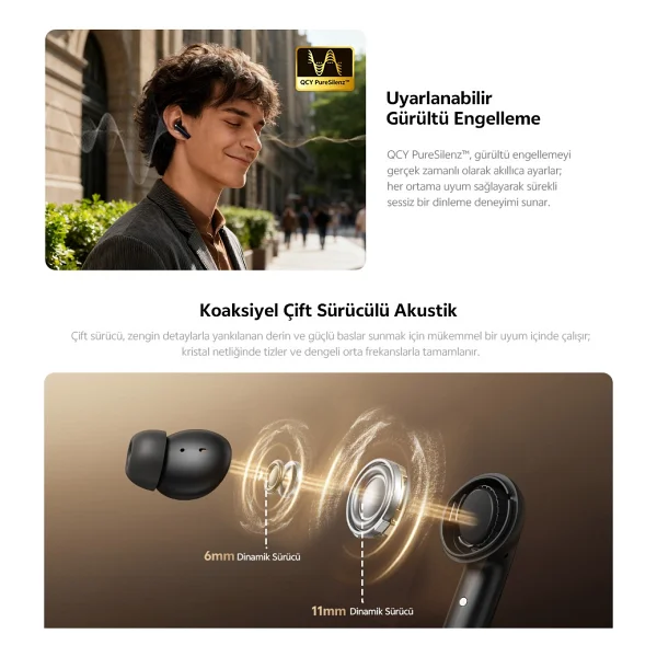 Qcy Melobuds N60 ANC TWS Kulak İçi Bluetooth Kulaklık - Görsel 4