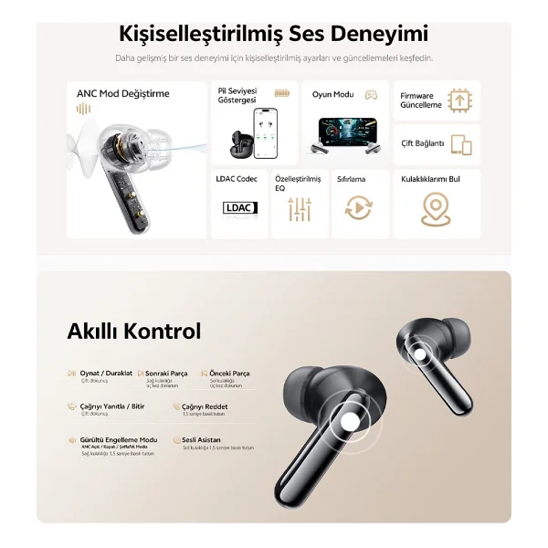 Qcy Melobuds N60 ANC TWS Kulak İçi Bluetooth Kulaklık - Görsel 5