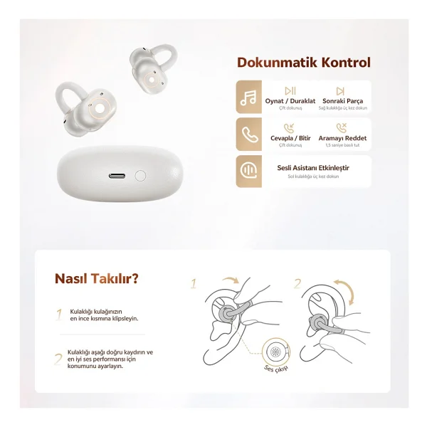 Qcy Crossky C50 TWS Siyah Kulak İçi Bluetooth Kulaklık - Görsel 3