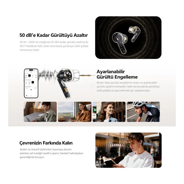 Qcy Melobuds N20 ANC TWS Kulak İçi Bluetooth Kulaklık - Görsel 5
