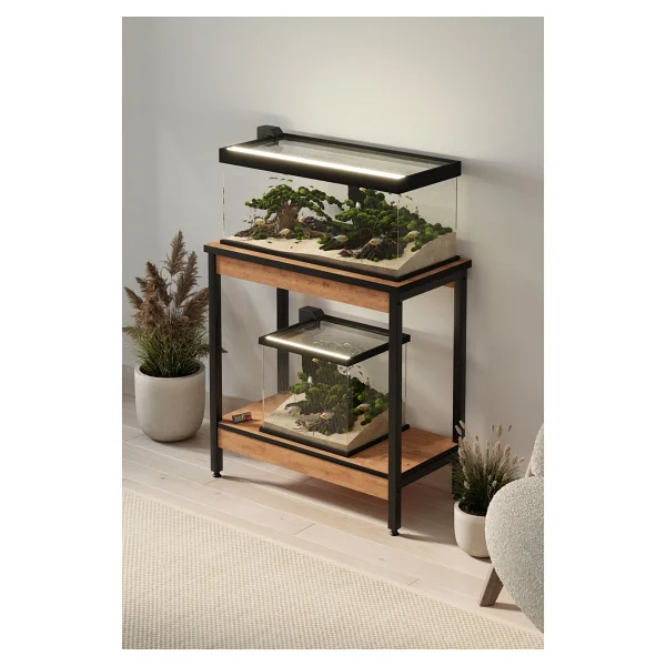 Bofigo Akvaryum Sehpası Yan Sehpa Metal Ayaklı Sehpa 80 X 40 Cm Çam - Görsel 2