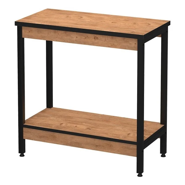 Bofigo Akvaryum Sehpası Yan Sehpa Metal Ayaklı Sehpa 80 X 40 Cm Çam - Görsel 5