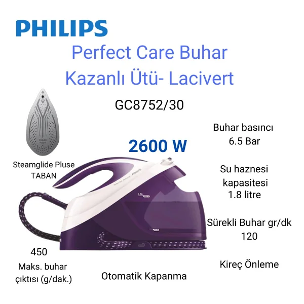 Philips Perfect Care Gc8752/30 2600 W Buhar Kazanlı Ütü - Görsel 9