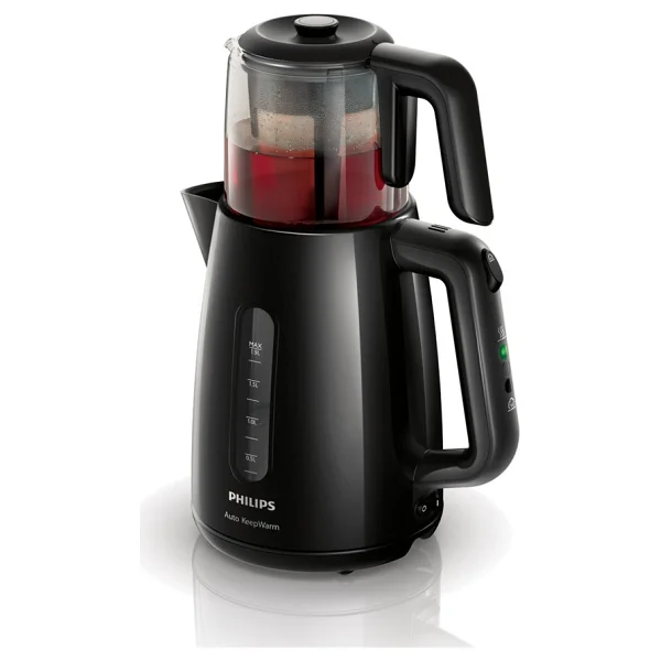 Philips Daily Collection Çay Makinesi, 1700W, 1,9 Lt Su Isıtıcısı, Otomatik Sıcak Tutma, Cam Demlik, HD7301/00 - Siyah