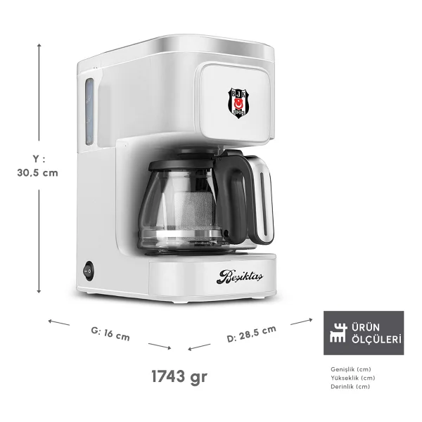 Karaca Just Coffee Aroma 2in1 Lisanslı Beşiktaş Çay Ve Filtre Kahve Makinesi - Görsel 2
