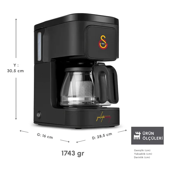 Karaca Just Coffee Aroma 2in1 Lisanslı Galatasaray Çay Ve Filtre Kahve Makinesi - Görsel 2