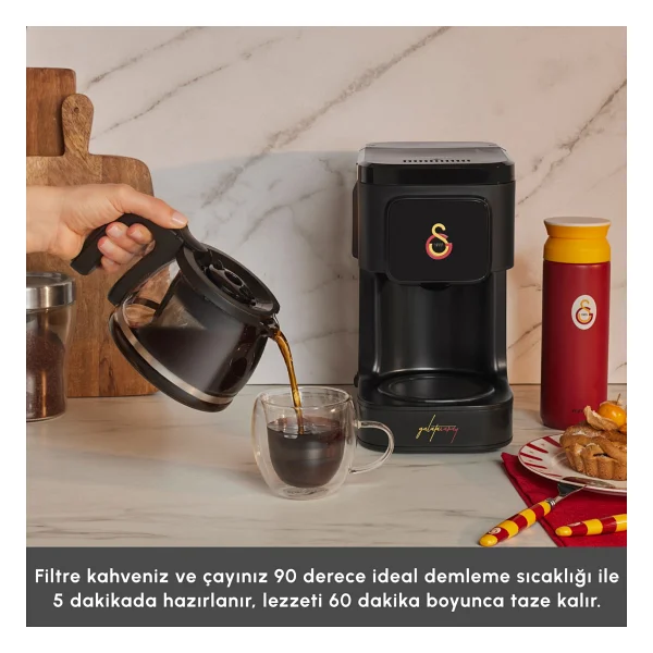 Karaca Just Coffee Aroma 2in1 Lisanslı Galatasaray Çay Ve Filtre Kahve Makinesi - Görsel 7