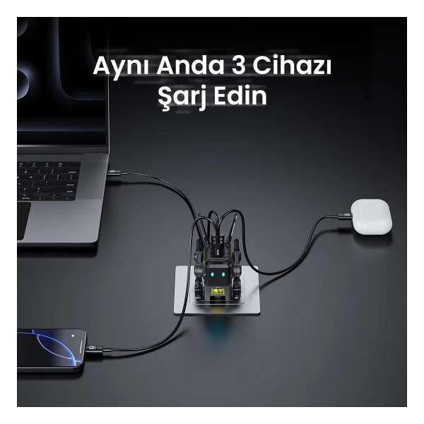 Gravastar Alpha65 65 W Gri Hızlı Şarj Adaptörü - Görsel 3