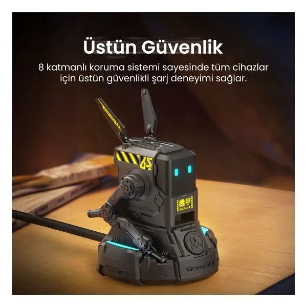 Gravastar Alpha65 65 W Gri Hızlı Şarj Adaptörü - Görsel 5